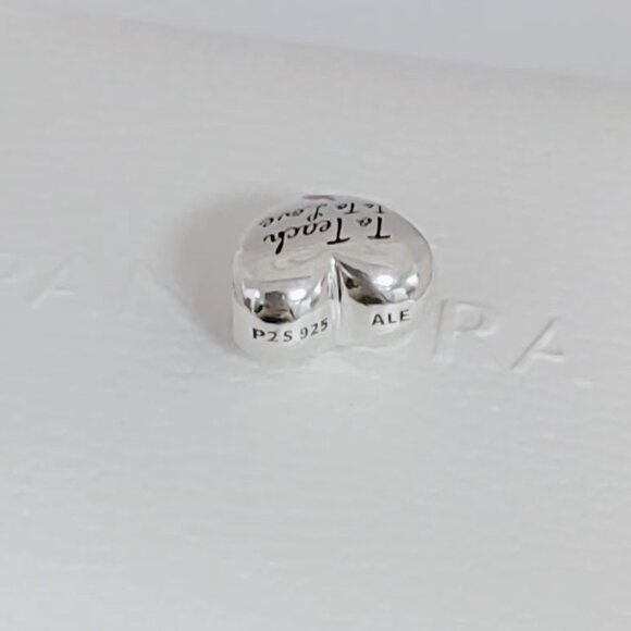 Pandora Charm To Teach Is To Love Heart Charm S925 Sterling Silver Pendant - Picture 5 of 6
